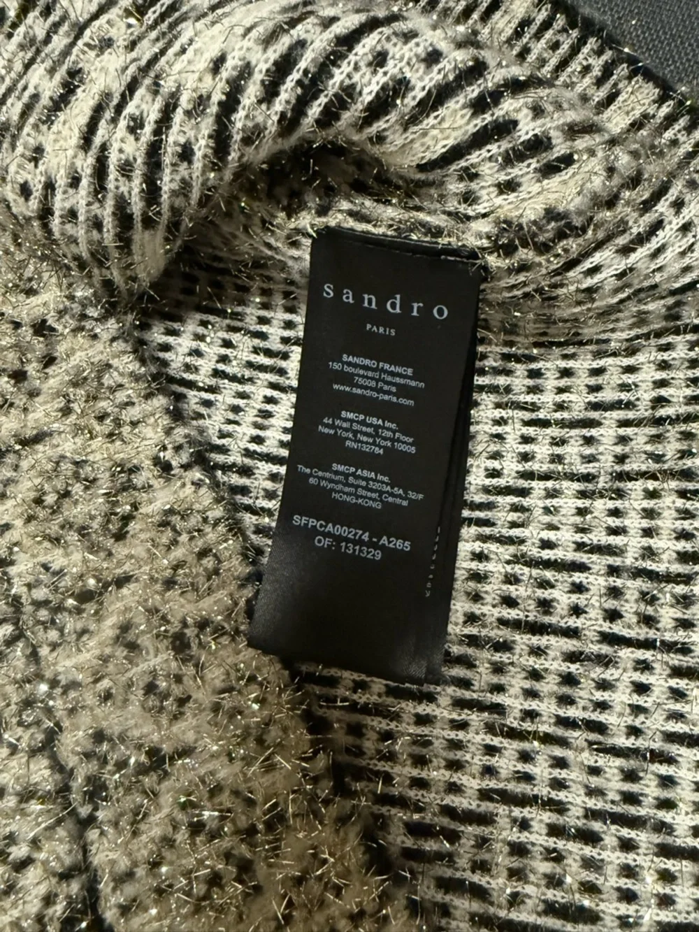 Sandro Jazy Contrast Collar Wool-Lurex Tweed Jacket , NWT - Picture 8 of 11